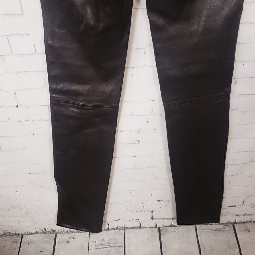 Joseph Designer 100% Lambskin Lamb Leather Pants Size FR 38 US 6 Dark Brown - Picture 6 of 11